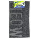 Mod Dog 24"x16" Rectangular Black Feeding Mat with Meow Design