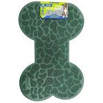 Mod Dog 24"x16" Bone Shaped Feeding Mat in Green with Spotted Design