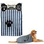 Bone Dry Pet Grooming Microfiber Towel in Navy Striped Collection