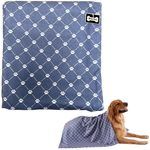 Bone Dry Pet Grooming Microfiber Towel in Blue Printed Trellis Collection