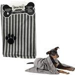 Bone Dry Pet Grooming Microfiber Towel in Black Stripe Embroidered Collection