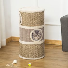 Cat Condo (Option: Khaki-400x400x720 mm)